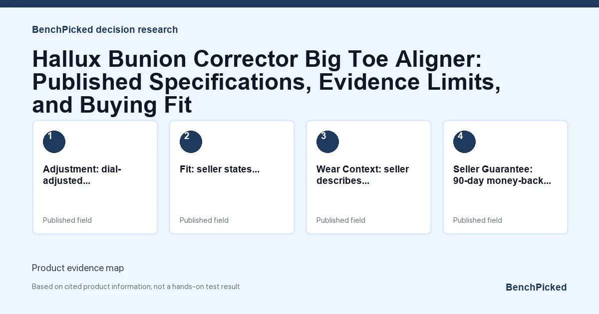 Decision research map for Hallux Bunion Corrector Big Toe Aligner: Published Specifications, Evidence Limits, and Buying Fit based on published information
