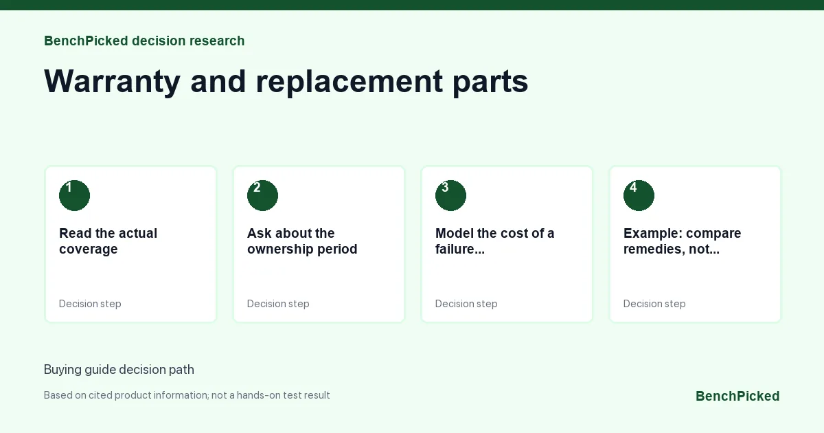 Decision research map for Warranty and replacement parts based on published information